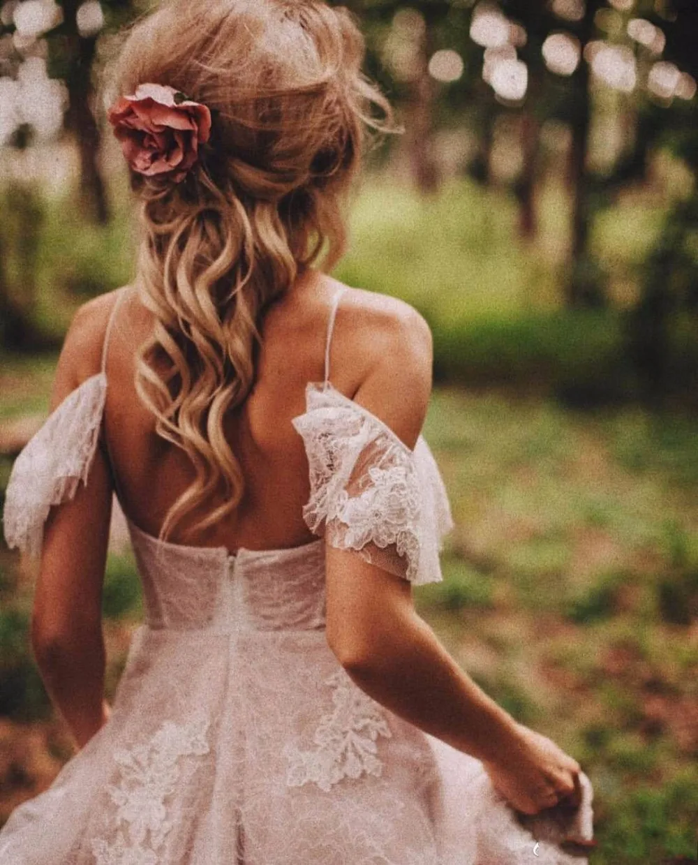 Vestido de Noiva, сексуальное кружевное свадебное платье с открытой спиной, а-силуэт, v-образный вырез, тонкие лямки, Аппликации, оборки, бохо, свадебное платье es