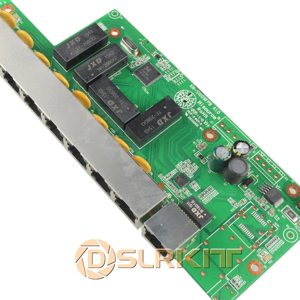 

DSLRKIT 9 Ports 8 PoE Injector Power Over Ethernet Switch 4,5+/7,8- IP Cameras without Power Adapter