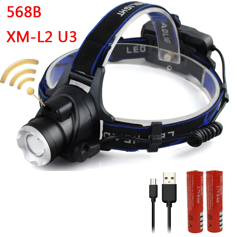 Option E Litwod Z201373 ИК светодиодный Сенсор фары XM-L2 U3 интеллигентая(ый) индукции прочными головными фонарик лампа светильник рыбалка светильник s - Испускаемый цвет: Option E