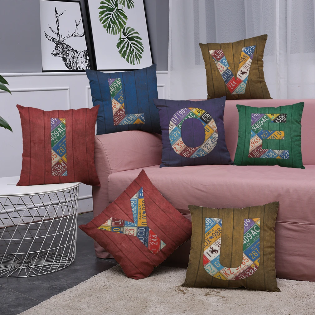 Форт Надежда 26 английские буквы принт Подушка Чехол 45*45 Home Decor Чехлы наволочки