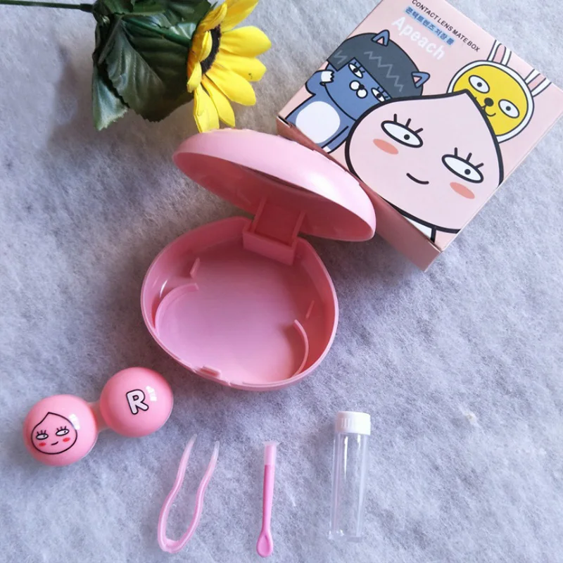 Милый мультяшный чехол для контактных линз девушек задний Чехол линз|Аксессуары