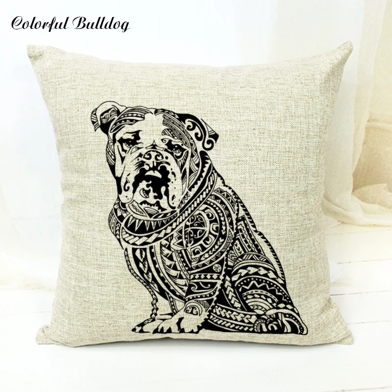 Красочные геометрические чехол для подушки с изображением животных кошка маска