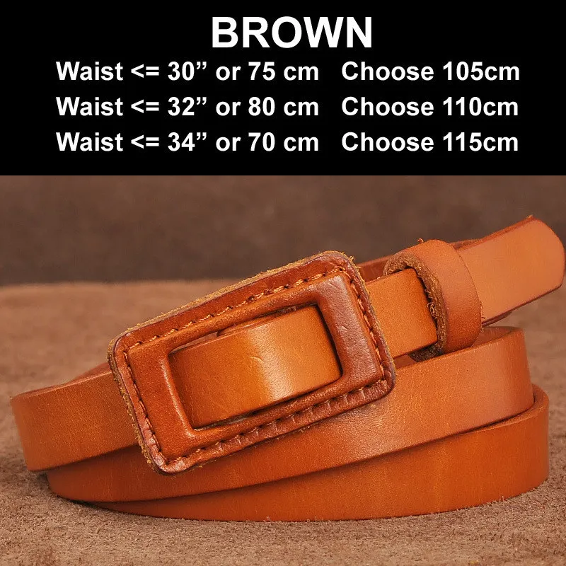 BROWN Новые женские модные ремни из натуральной кожи, пояс с пряжкой, роскошное джинсовое платье, женские ремни высокого качества Ceinture Femme - Цвет: BROWN