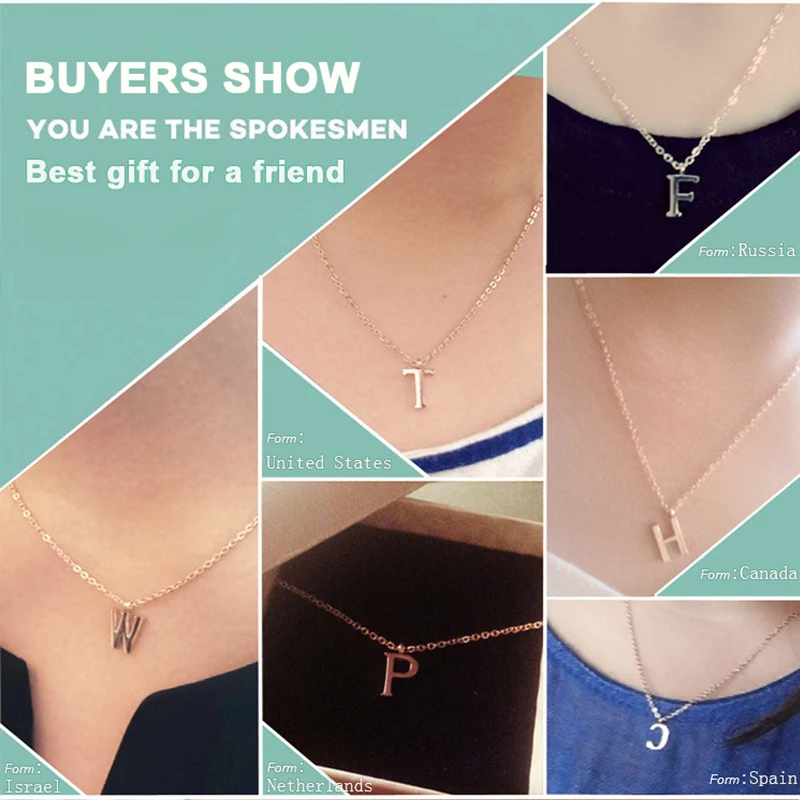 Новинка персонализированное маленькое ожерелье из розового золота с подвеской в