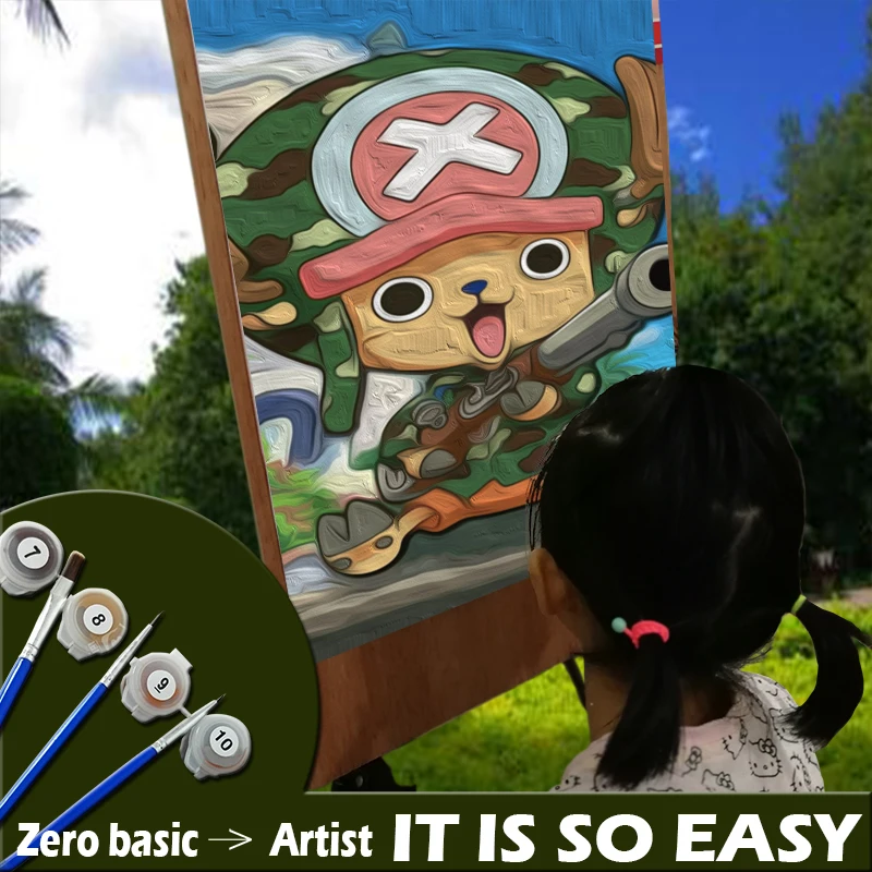 Один кусок обезьяна Д. Луффи Чоппер аниме постер Раскраска по номерам модульные