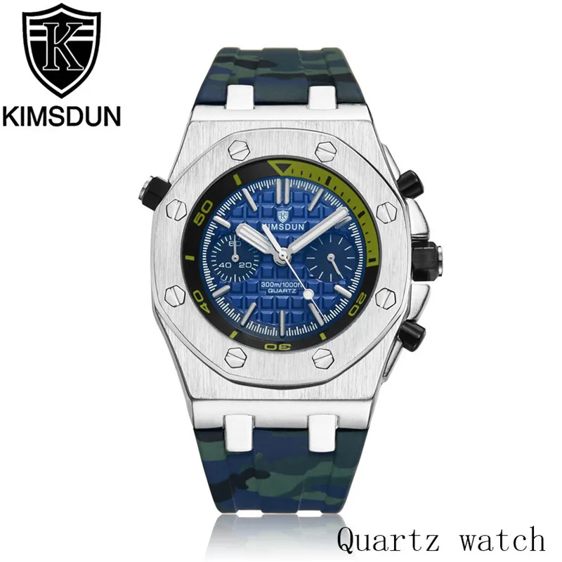 KIMSDUN Роскошные брендовые часы мужские часы Montre Homme все подциферы рабочие Силиконовые наручные кварцевые часы мужские эксклюзивные мужские часы Relogio - Цвет: K3