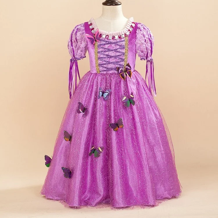 2019 Kids Floral Rapzel Birthday Dress For Girl Wedding Princess Sophia Costume Cospaly Party Baby Children Clothes | Детская одежда и