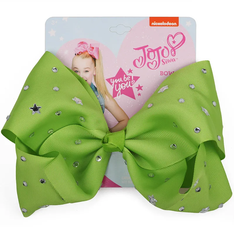 8 &quotJojo Siwa большой зажим для волос банты ручная работа шпилька Стразы ленты