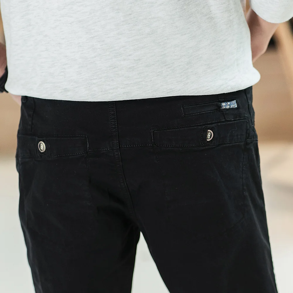 Хлопковые брюки карго мужские повседневные Стрейчевые простые однотонные