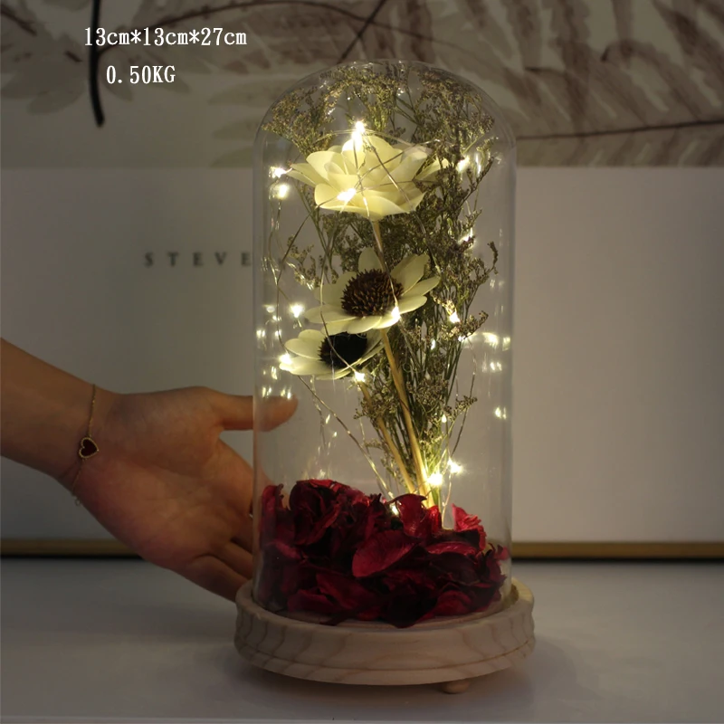1 Piece Home Decor Glass Bedroom LED Night Light Figure Christmas Party Birthday Gift Wedding Figurie for Decoration | Дом и сад