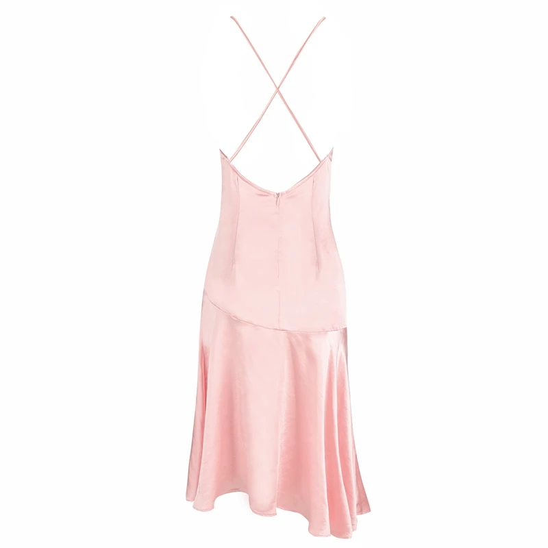 

INDRESSME Sexy Spaghetti Strap Deep V Backless Split Women Dress Elegant Mermaid Bow Mini Spring Women Party Dress Vestidos 2019