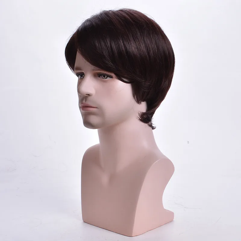 MSIWIGS короткие серебристо-серые Парики мужские короткие синтетические волосы парики прямые для мужчин