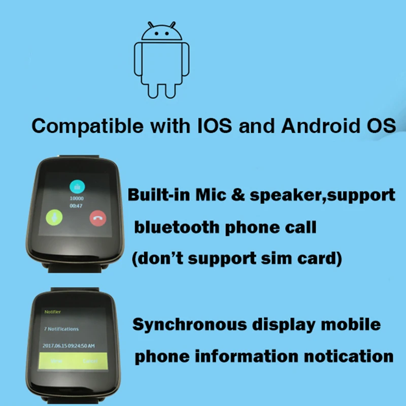 

Smarcent GV68 Smart Watch IP68 Waterproof MTK2502 Bluetooth 4.0 SmartWatch Wearable device Heart Rate Monitor for iPhone Android