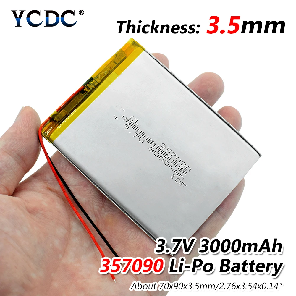 1/2/4 шт 3,7 V 357090 литий Батарея 3000mAh Li-po Lipolymer Перезаряжаемые аккумуляторные ячейки для Mp5 Dvd Gps Камера планшет электронная книга
