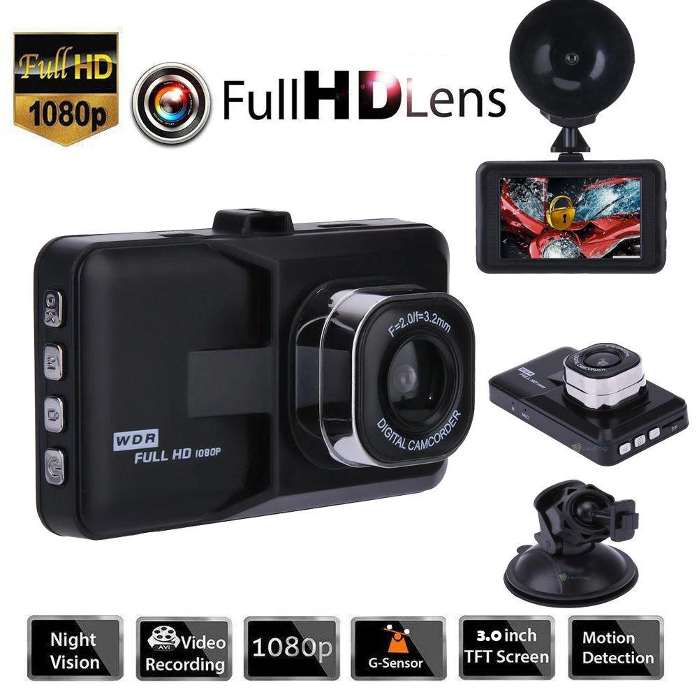 3-дюймовый Full HD 1080P вождение автомобиля Регистраторы автомобиля Камера DVR EDR Автомобильный видеорегистратор с детектором движения Ночное Видение G Сенсор