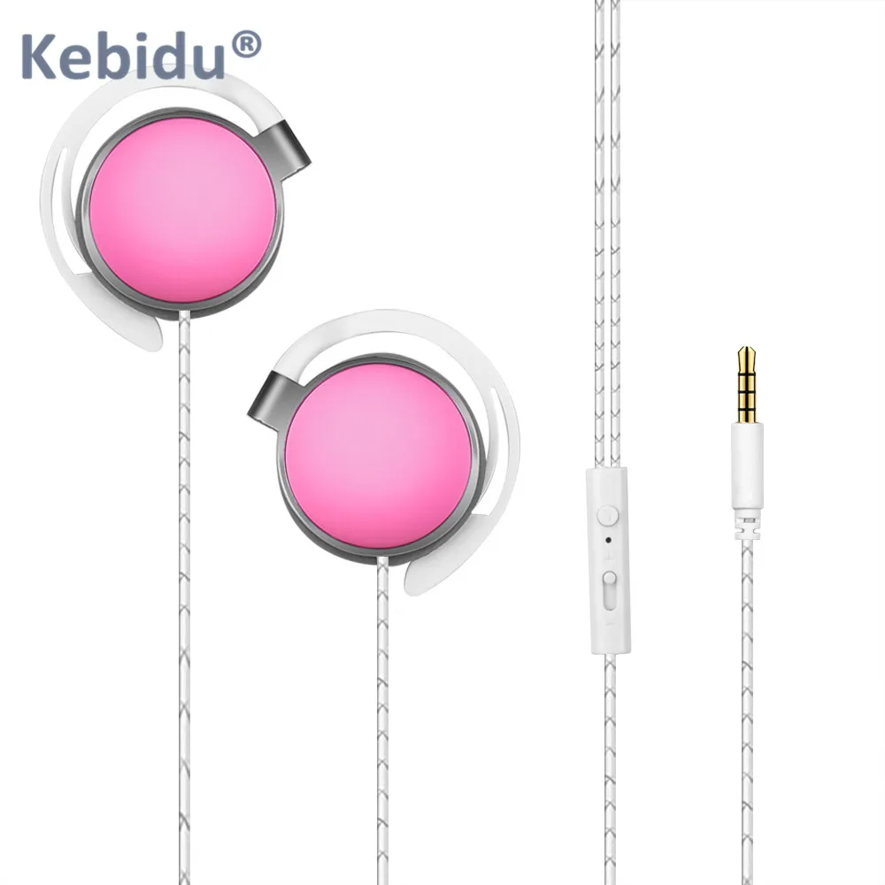 KEBIDU Ear Hook Headsets With Built-in Microphone Hanging Earphones 3.5mm In-Ear Wired Earphone For Smartphones | Электроника