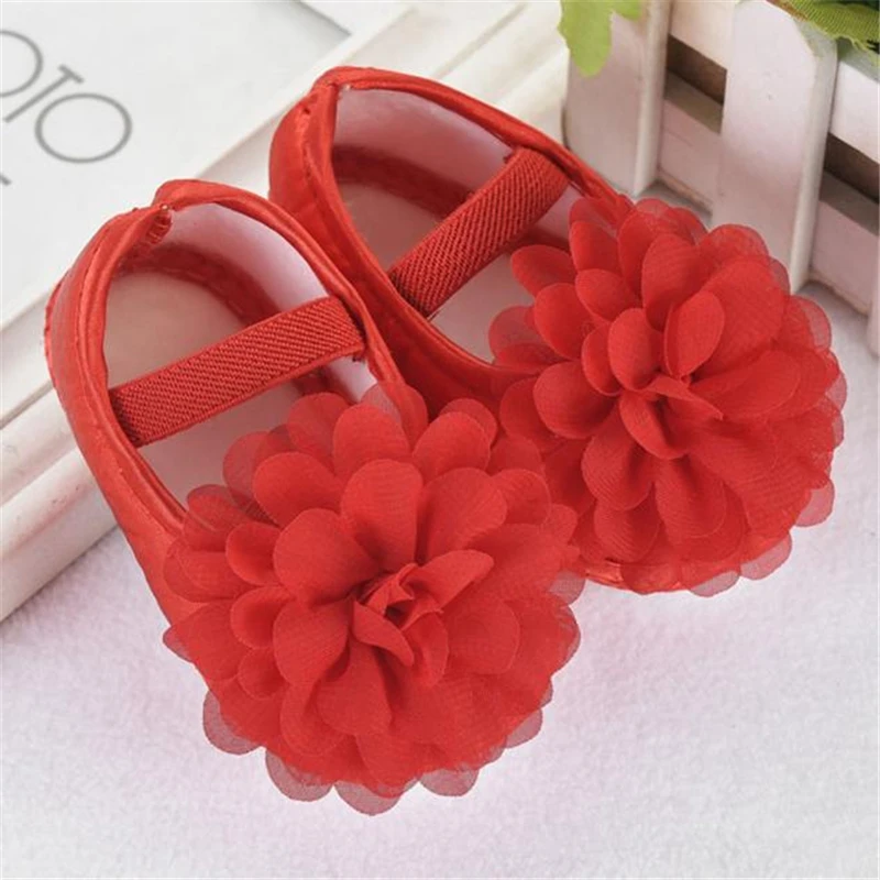 LONSANT First Walkers Fashion Toddler Baby Girl Shoes Chiffon Flower Elastic Band Newborn Walking Dropshipping Wholesale |
