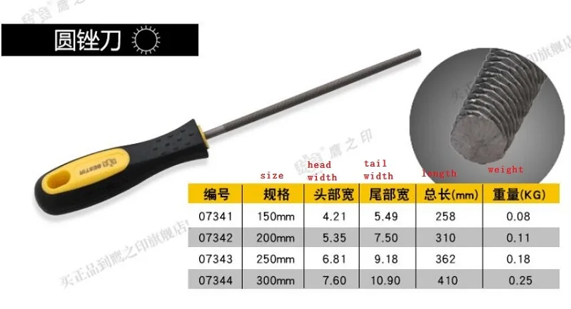 

BESTIR taiwan made T12 special steel quenched dual color soft rubber handle 150MM 200MM 250MM 300MM round files metal trim tool