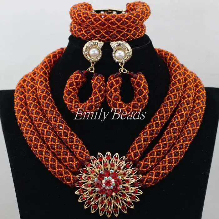 Роскошные Африканские свадебные бусы Набор ювелирных изделий 2015 модные