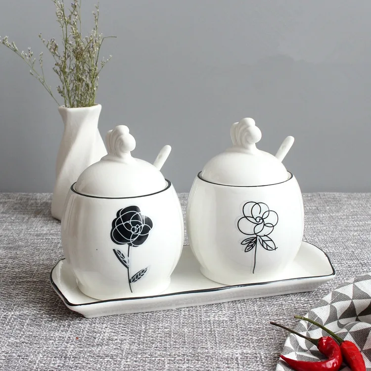 

Kitchen Ceramic Jars Storage Bottles Kitchen Containers Seasoning Box Spice Pepper Chili Jars