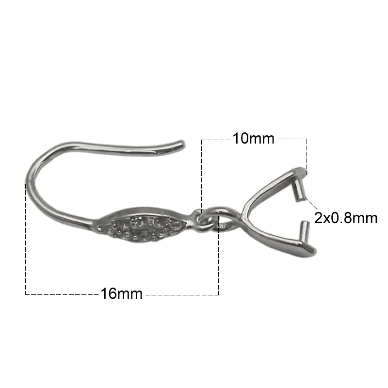 

Beadsnice 925 Sterling Silver Earring Pinch Bail Earring Hook for Earring Diy Jewelry 34553