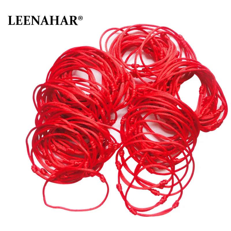 100PCS Kabbalah Red Lucky String handmade adjustable Judaical string bracelets Jewish tradition jewelry for success and luck | Украшения и