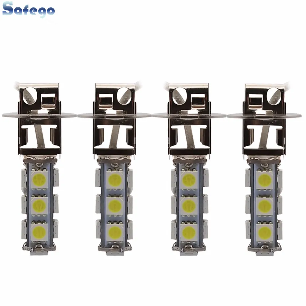 4 шт. Белый h3 13smd 5050 противотуманная фара h3 супер яркий h3 smd светодиоды 5050 h3 светодиодные фары наивысшей мощности h3 12 v