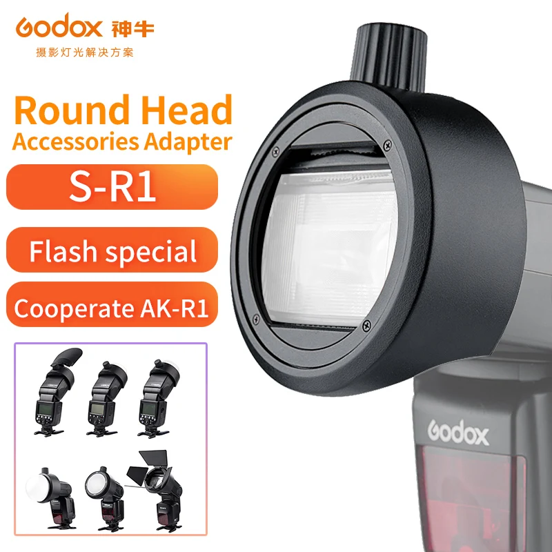 В наличии Godox S-R1 адаптер вспышки AK-R1 переходное кольцо для TT685 V860II V350 TT600 Yongnuo Canon Nikon