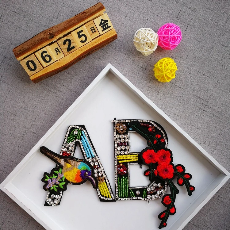 

letter rhinestone beaded patches,sew on stickers for clothes applique patches for clothing parches termoadhesivos para ropa