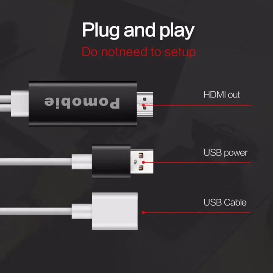 HIPERDEAL Pomobie Lightning для HDMI адаптер Plug and Play цифровой AV Прямая поставка 4J22|av to hdmi|hdmi adapterto