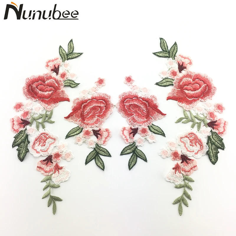 Nunubee 2 шт./компл. вышивка розы ПРИШИТАЯ на патчи наклейка для одежды Parches Para La Ropa