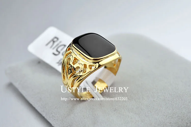 Модное черное кольцо USTYLE мужские кольца ювелирные изделия для мужчин | Украшения