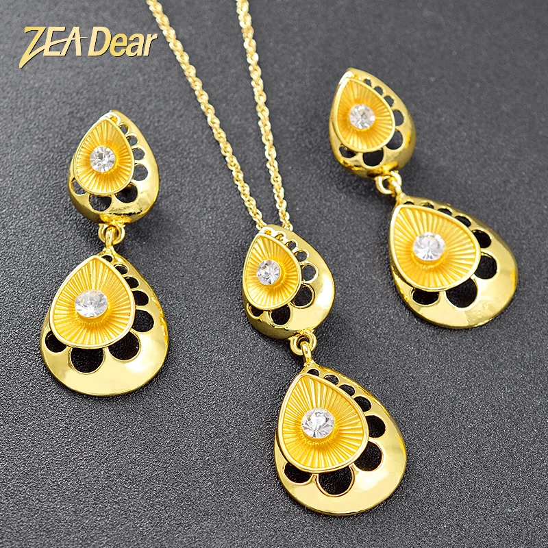 

ZEA Dear Jewelry Romantic Heart Jewelry Set For Women Necklace Earrings Pendant Hot Selling Jewelry Findings For Wedding Jewelry