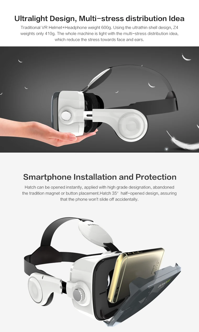 BOBOVR Z4 кожаный виртуальной реальности VR очки гарнитура 3D картон шлем Стерео коробка BOBO VR для 4-6 'смартфон