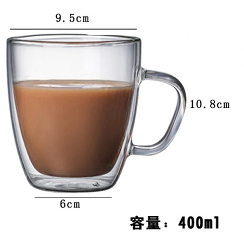 250 ml375ml475mldouble стеклянная высокая прозрачная креативная чашка термостойкие