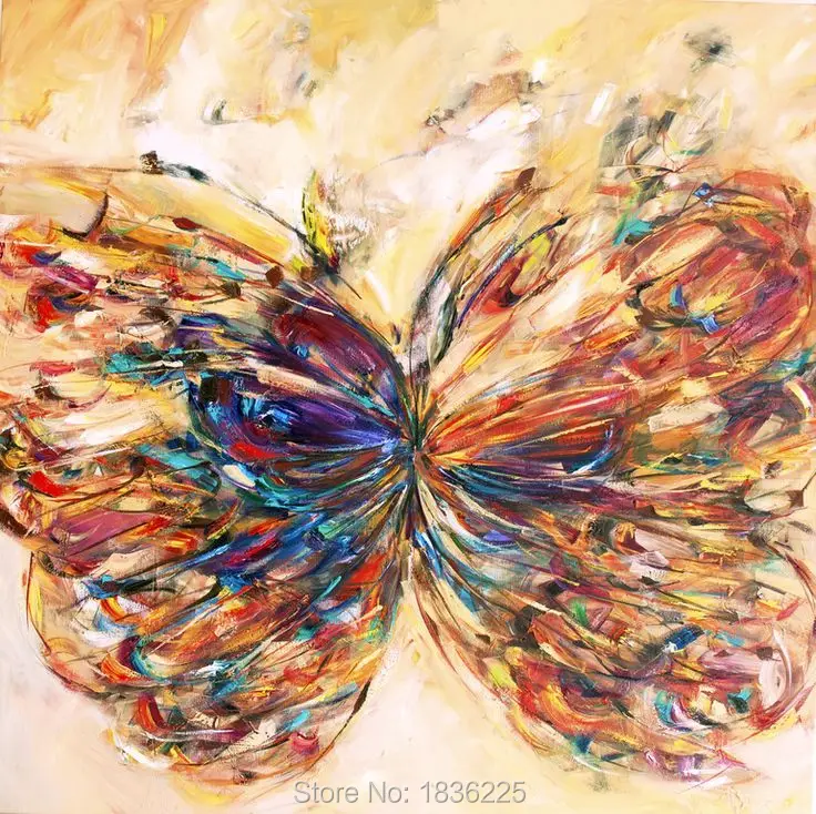 Butterfly Canvas Oil Paintings Vintage Home Decor Wall Decor Abstract Oil Painting or Wall Stickers Home Decor Party Decoration