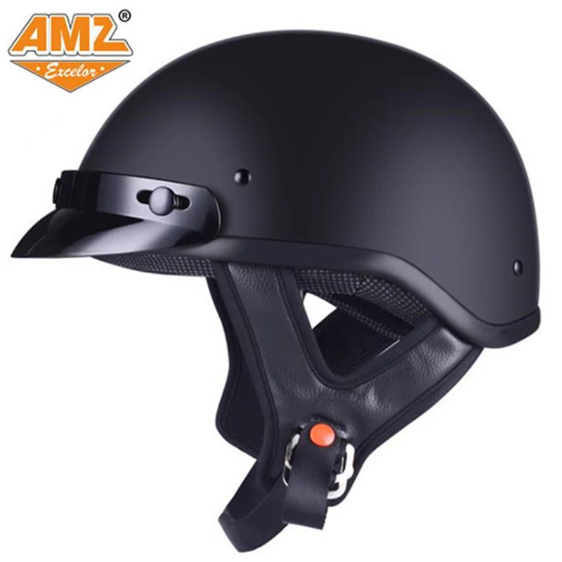 AMZ motorcycle helmet retro style locomotive half helmet four seasons men and women DOT approved