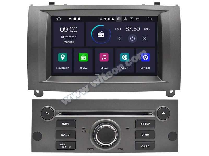 WITSON Android 9,0 Восьмиядерный(Восьмиядерный) 4G ram+ 64G rom автомобильный dvd-плеер gps для PEUGEOT 407 сенсорный экран Авто Радио DVD