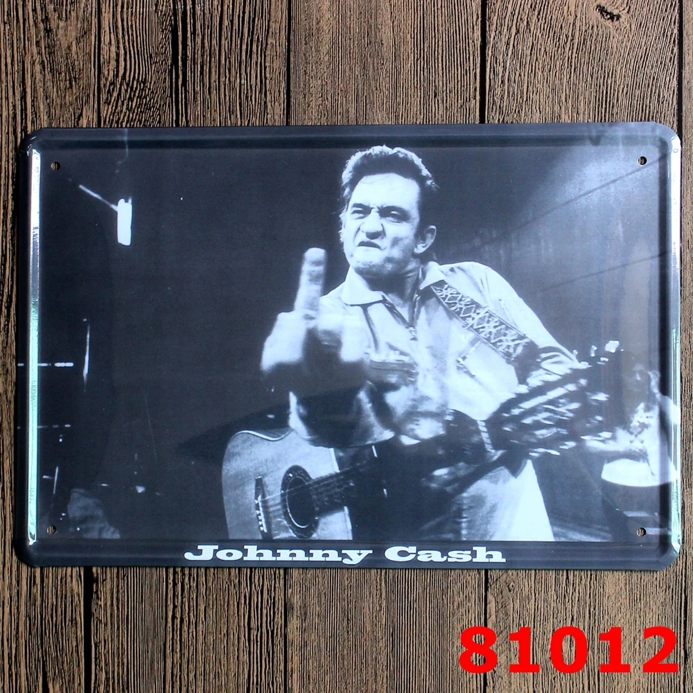Наклейка с логотипом Jonny Cash James Deam винтажная металлическая настенная наклейка