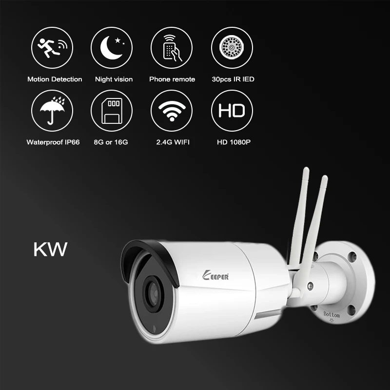 Миниатюрная IP камера Keeper 1080P с Wi Fi Водонепроницаемая беспроводная цилиндрическая