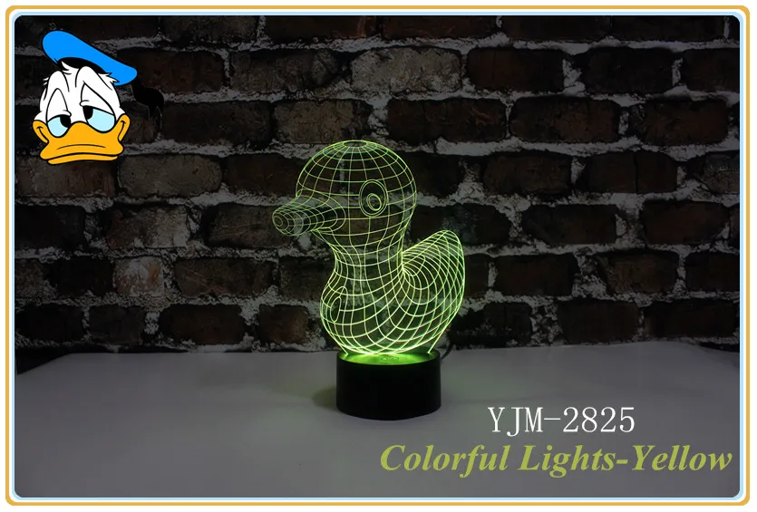 

Baby gift 7 Colors changeable 3D Baby Night Light Induction saving night light Carton Duck shape