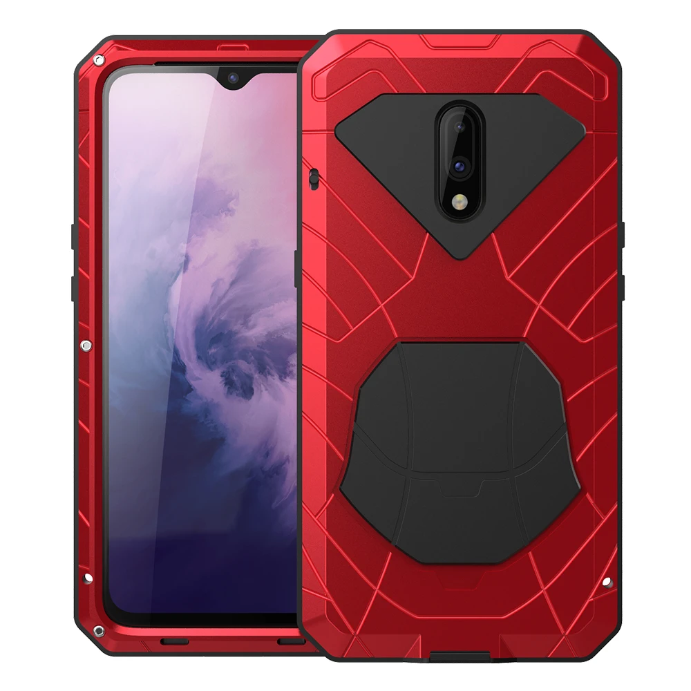 Для Oneplus 7 Гибридный бронированный Алюминиевый металлический противоударный бампер рамка чехол мягкий резиновый силиконовый военный сверхпрочный жесткий чехол