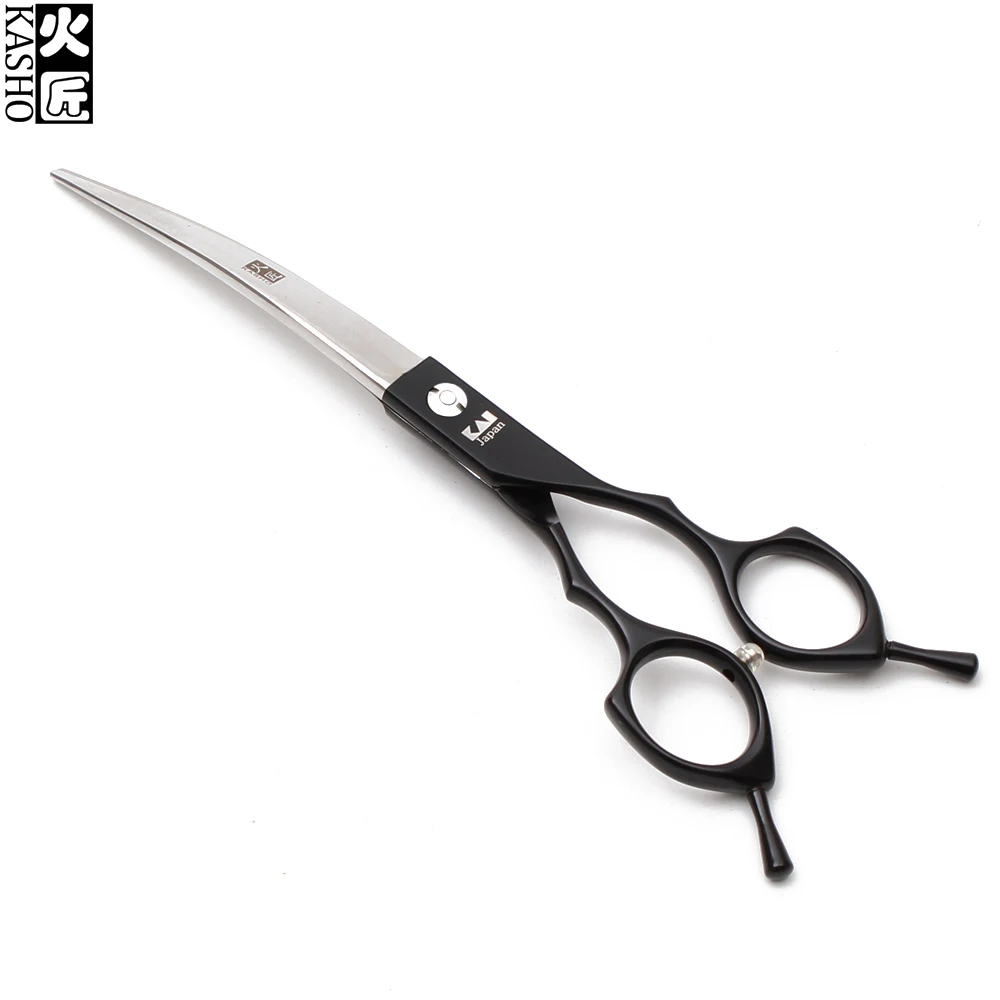 6.5In. 440C Kasho черный прямой сдвиг филировочные ножницы вниз Изогнутые Ножницы