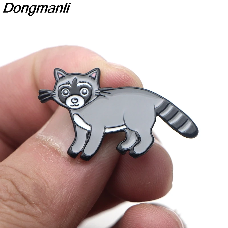 P3596 Dongmanli енота металлические эмалированные булавки и броши для женщин модные