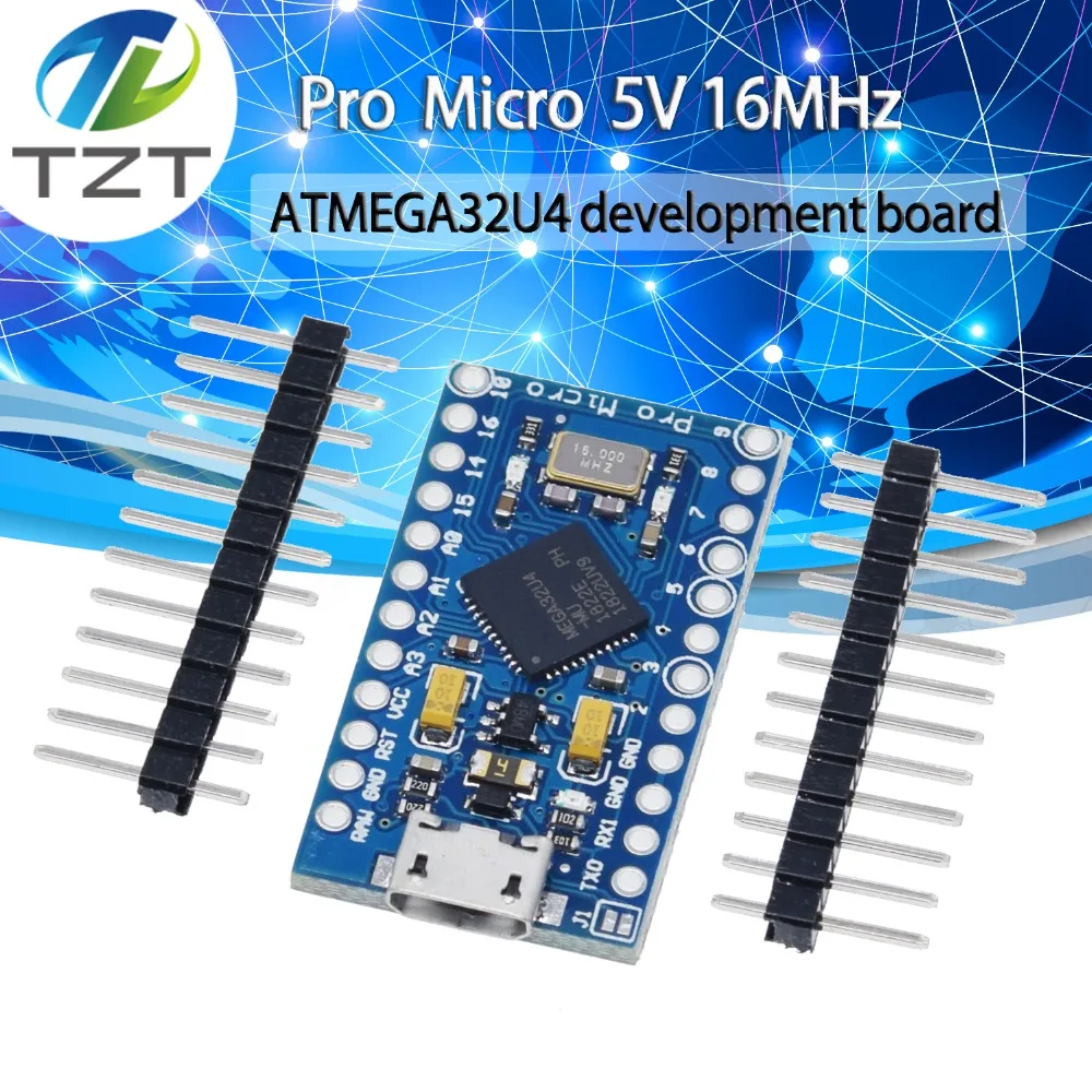 TZT Pro Micro ATmega32U4 5 в 16 МГц Замена ATmega328 для arduino Mini с 2-рядным штырьковым разъемом Leonardo