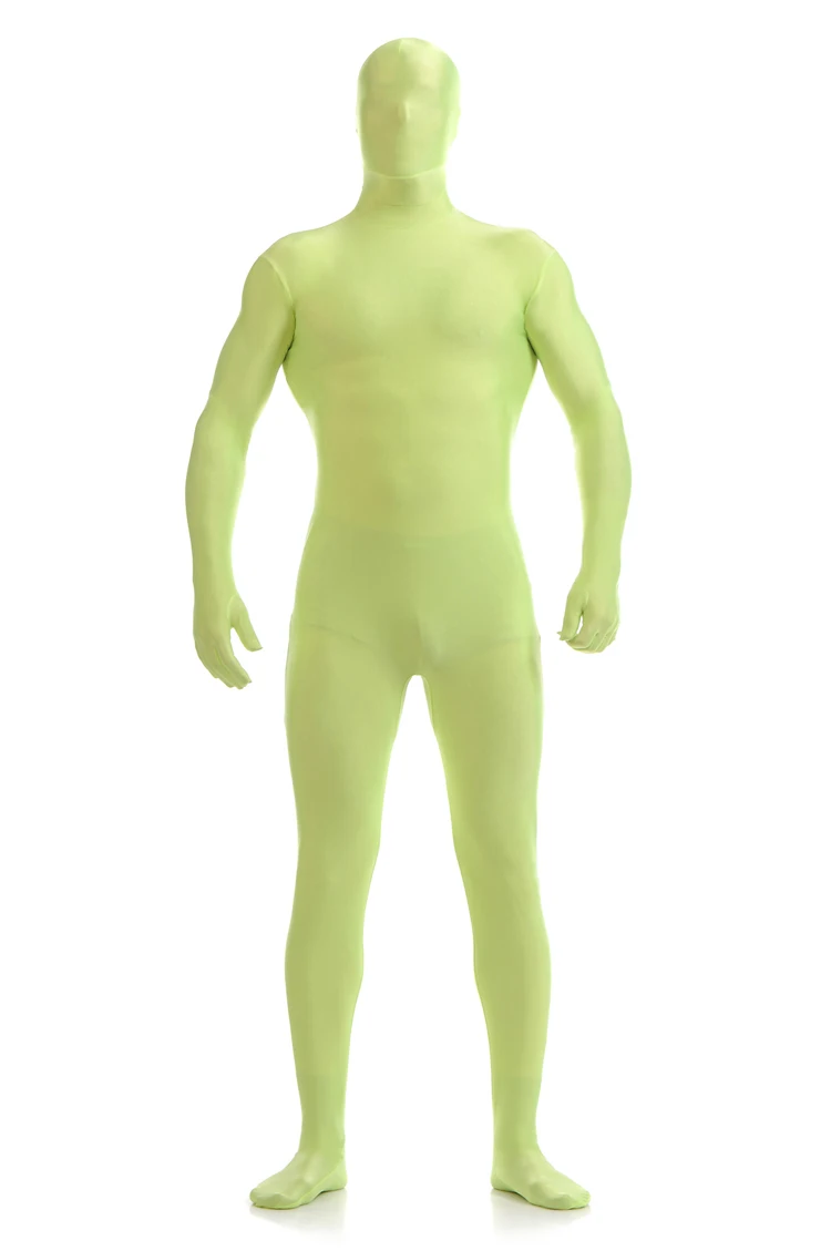 

(SCM008) Light Yellow Green Lycra Spandex Tights Unisex Fetish Zentai Suits