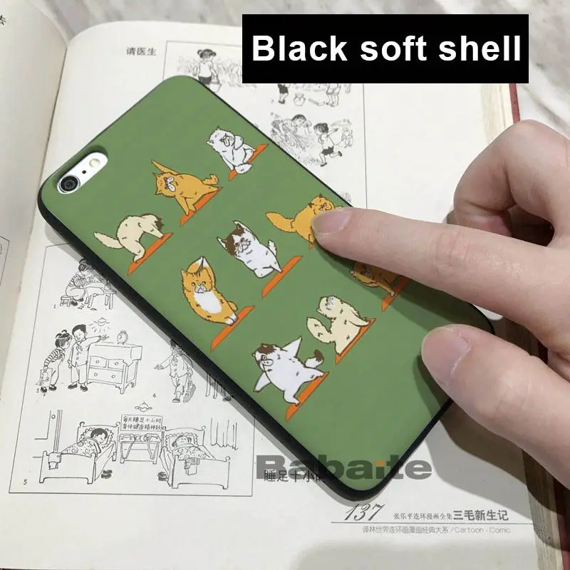 Babaite Йога кошки собаки мобильные телефоны задняя крышка TPU чехол для iPhone 8 7 6 6S Plus 5