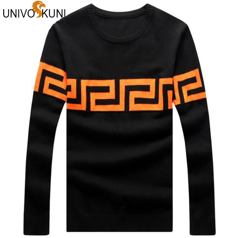 UNIVOS KUNI New Fashion Winter Pullover Sweater Men O-Neck Knitted Trend Sweaters And Pullovers Tops Z2624 | Мужская одежда