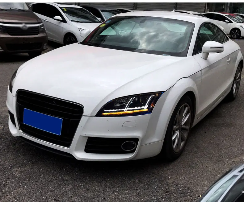 Автомобильный Стильный чехол на головную лампу для Audi TT фары Audi TT 2006- светодиодный фонарь DRL Объектив Двойной Луч би-ксенон HID