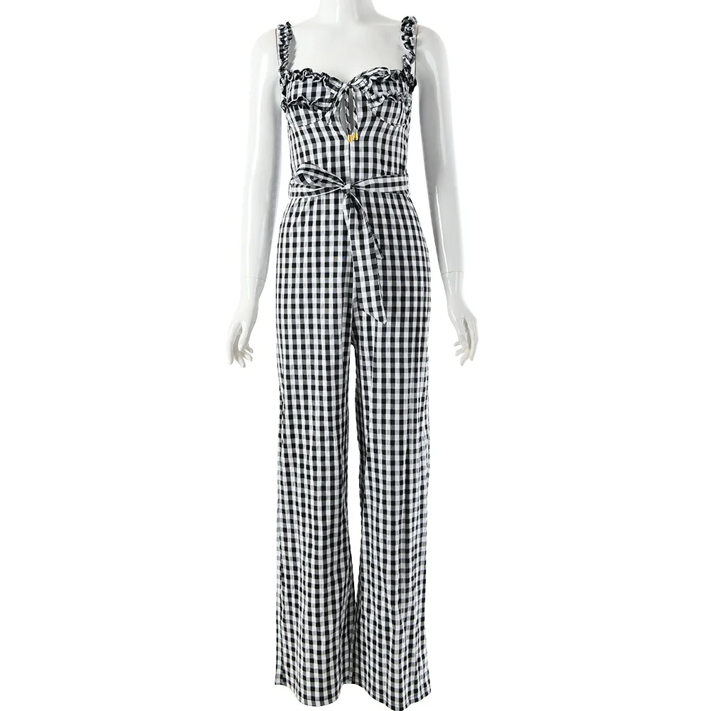 2019 летние клетчатые женские комбинезоны модная деловая одежда женский